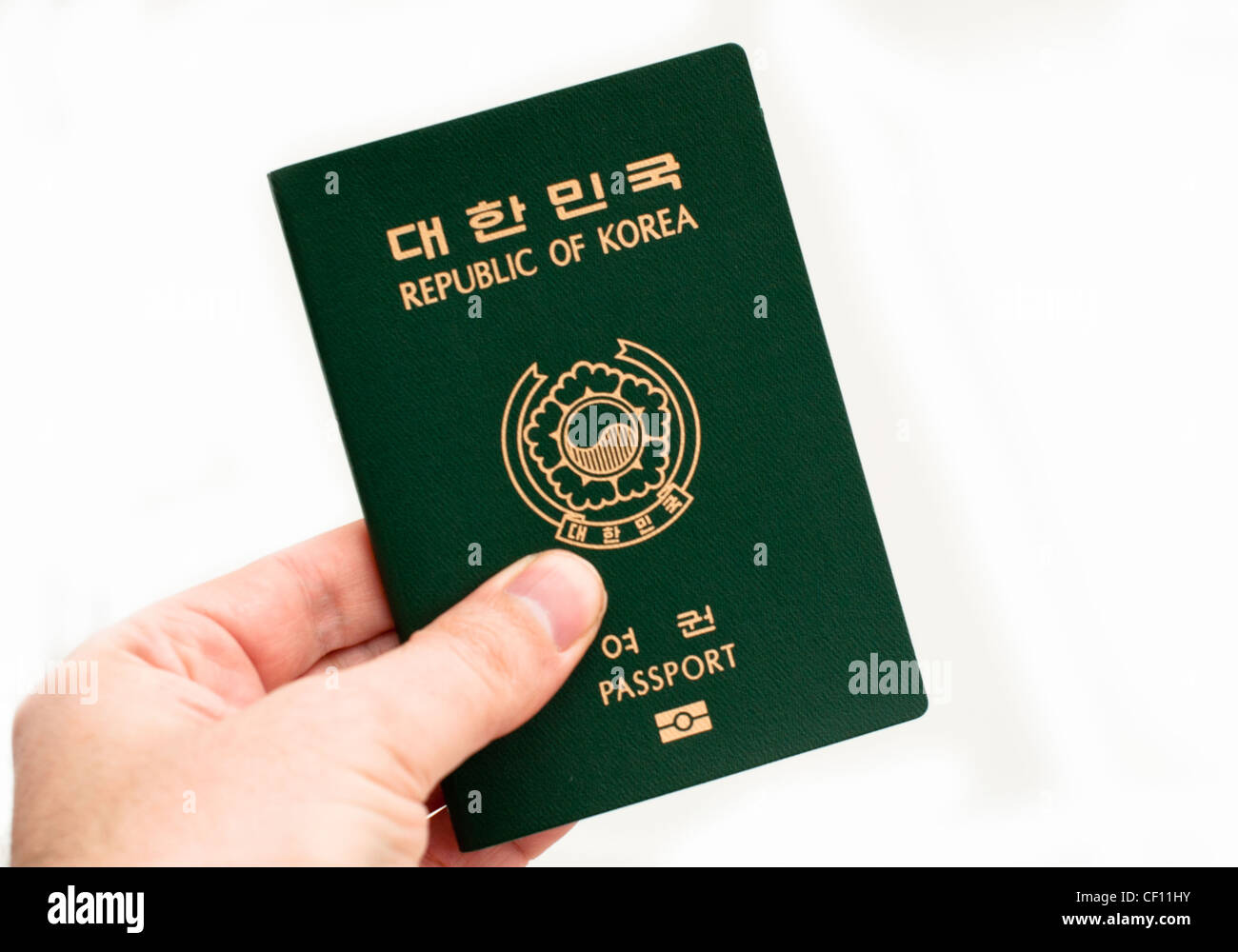 Corea del Sud ePassport o passaporto biometrico. Foto Stock