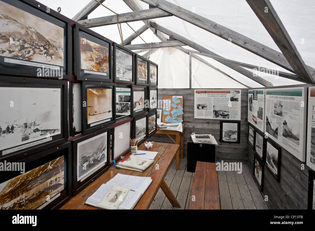 Il Gold Rush museo. Chilkoot Trail. Lindeman città. British Columbia. Canada Foto Stock