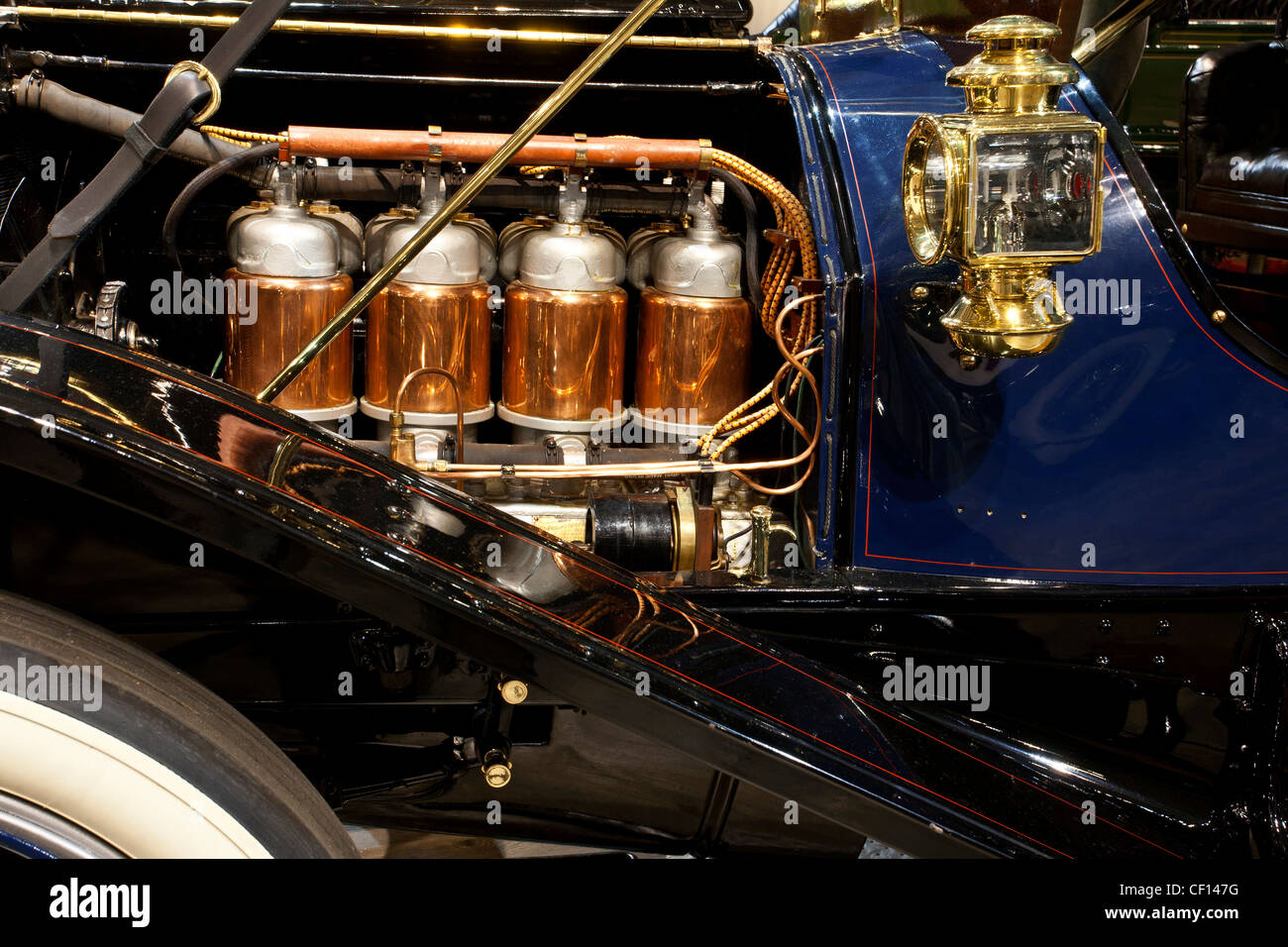 Dettaglio di un 1909 Cadillac motore. Modello 30 Touring Demi-Tonneau. Sorgente Antica Museo Auto. Fairbanks. L'Alaska. Stati Uniti d'America Foto Stock