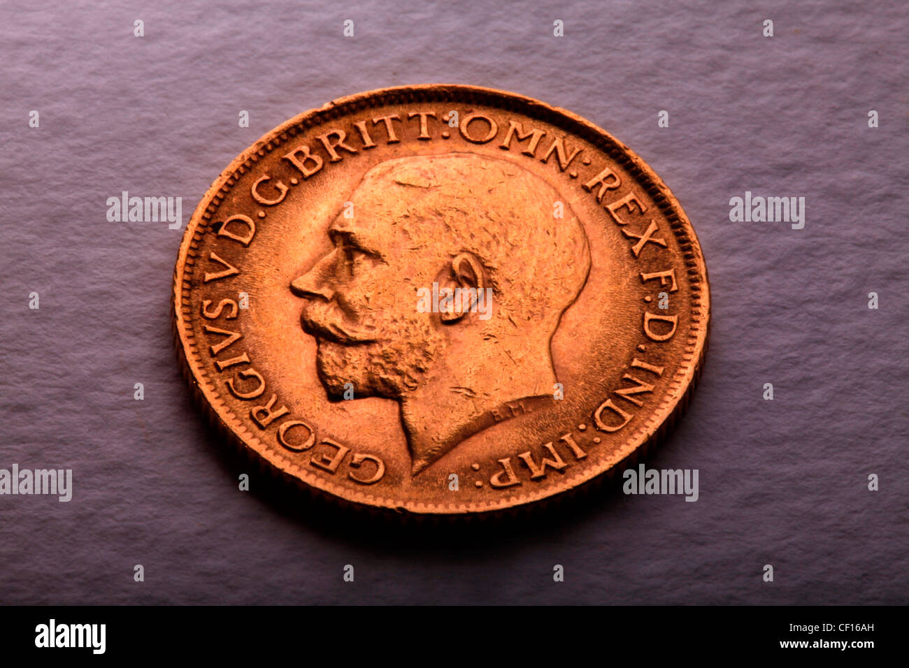 Oro Sovrano Coin Foto Stock