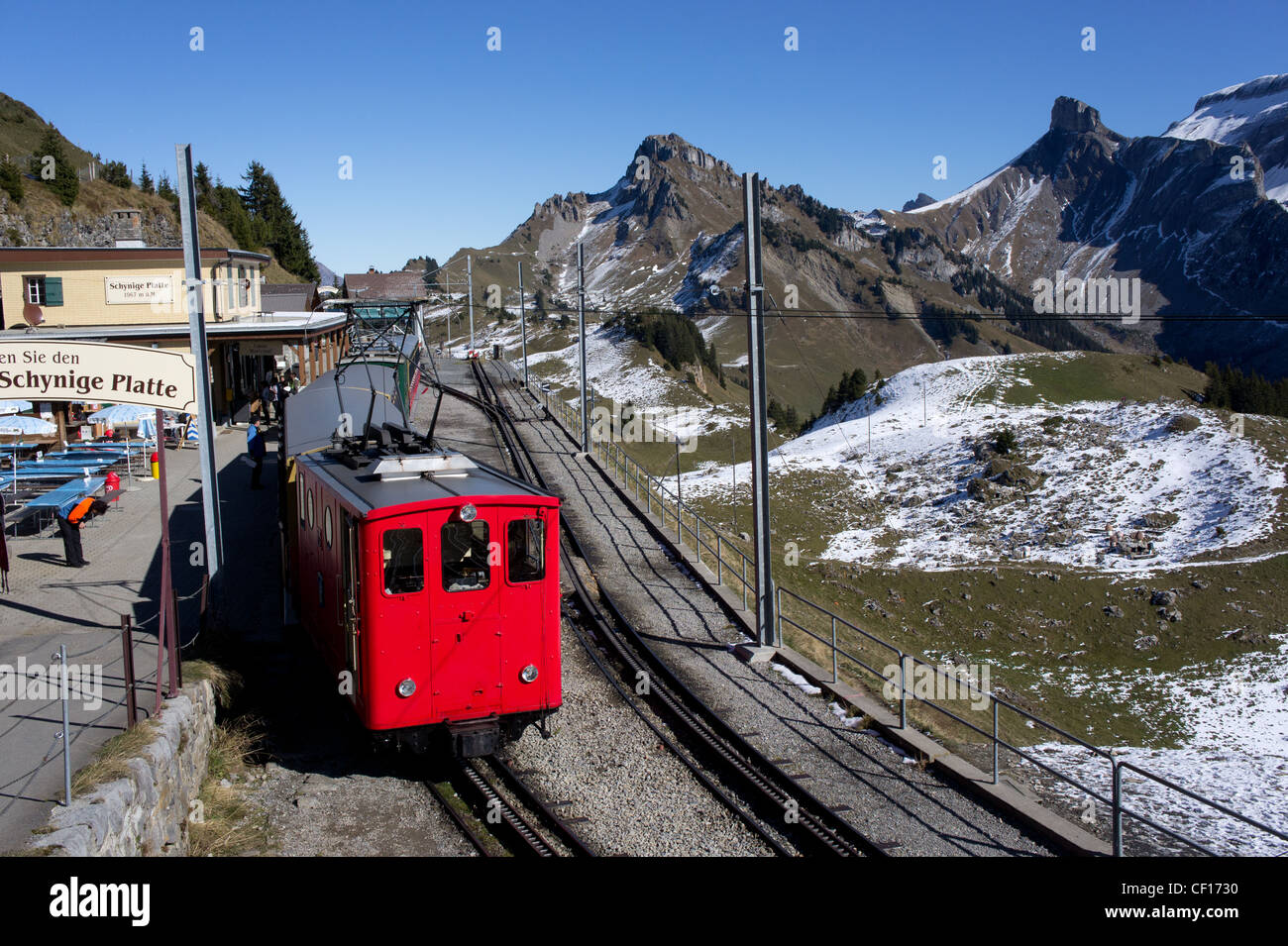 Bahnhof auf Schynige Platte, Berner Alpen, Schweiz Foto Stock