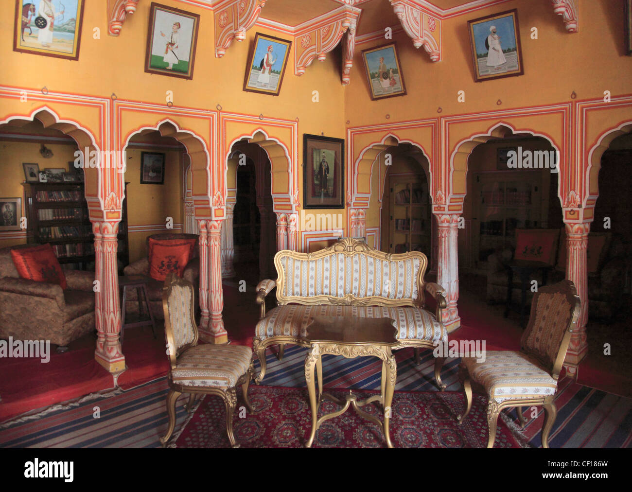 India Rajasthan, Shekhawati, Dunlod, Fort, Diwan-i-Khas, sala dell'udienza privata, Foto Stock