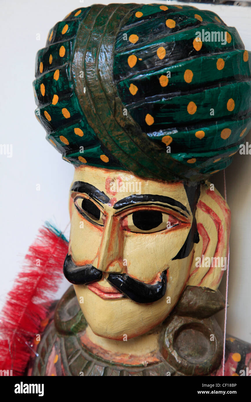 India Rajasthan, Shekhawati, Mandawa, uomo di Rajasthani statua, Foto Stock