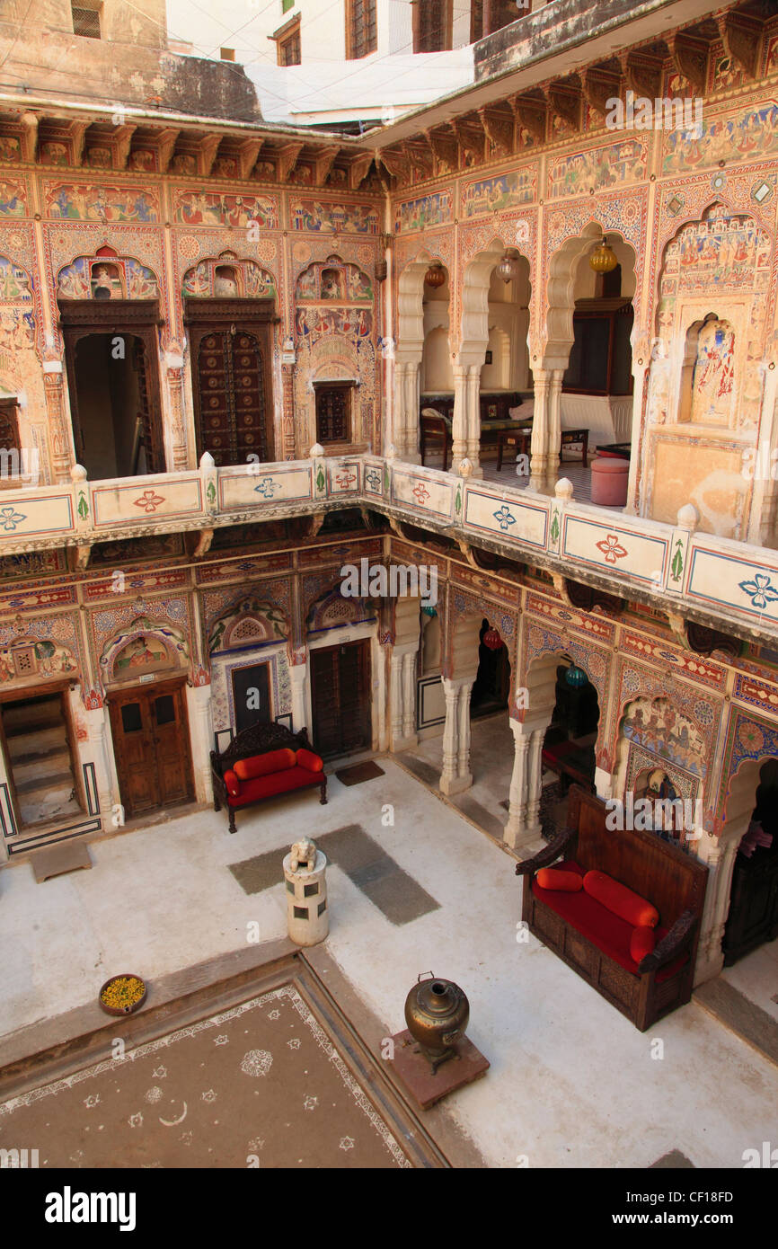 India Rajasthan, Shekhawati, Mandawa, haveli, Foto Stock