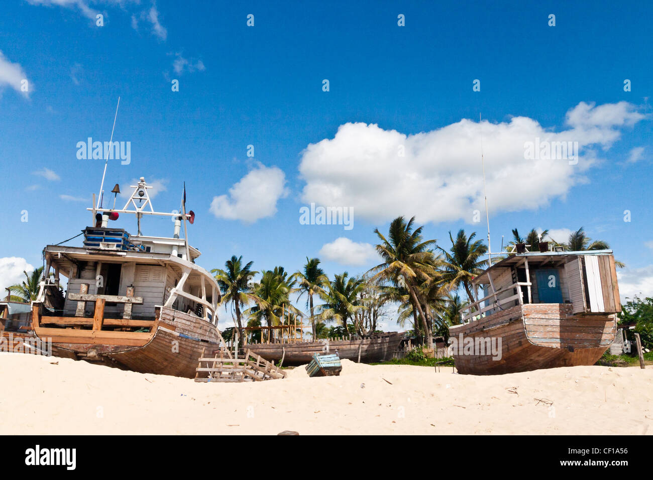 Il cantiere navale di Antalaha, est del Madagascar Foto Stock