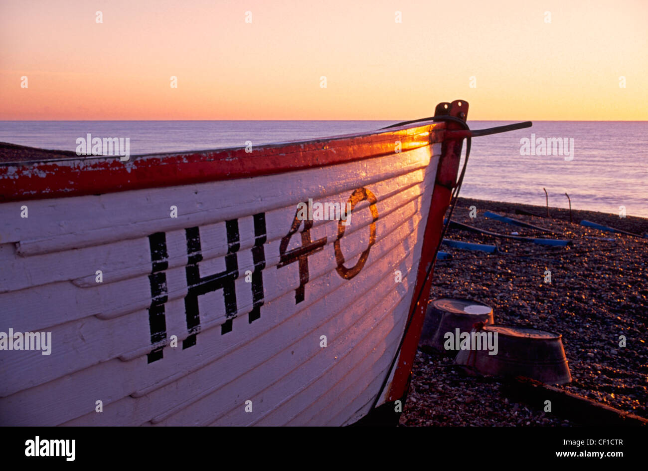 Tramonto sulla spiaggia. Foto Stock