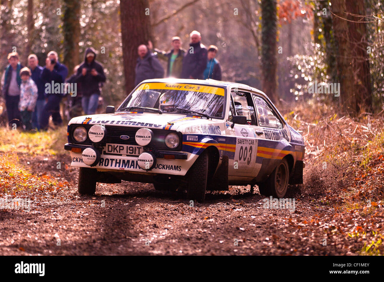 Automobili di eseguire nel Rally Sunseeker 2012, primo round del British Rally Championship, BRC. Foto Stock