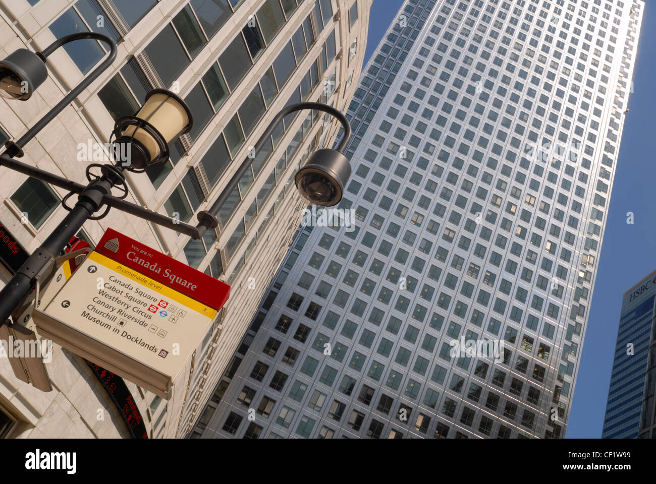 1 Canada Square in Canary Wharf financial district. Foto Stock