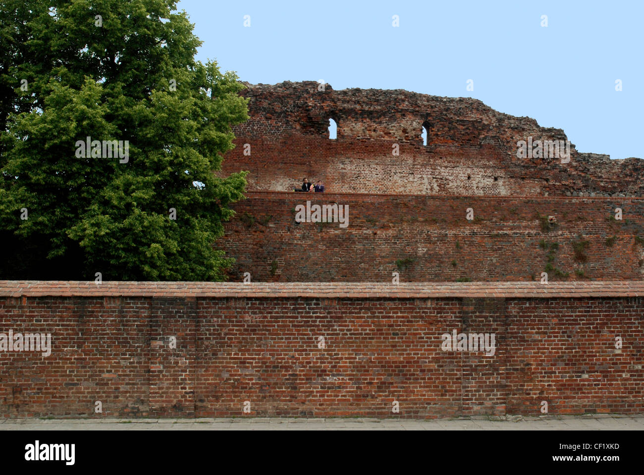 La rovina del Deutschordensburg di Torun distrutto nel XV secolo. Foto Stock