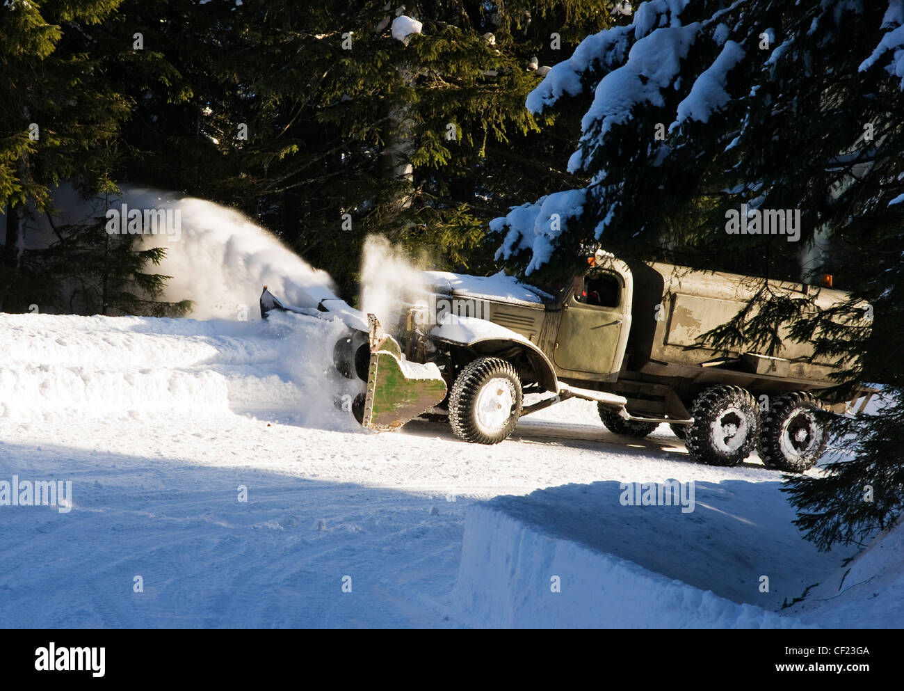 Aratro di neve Foto Stock