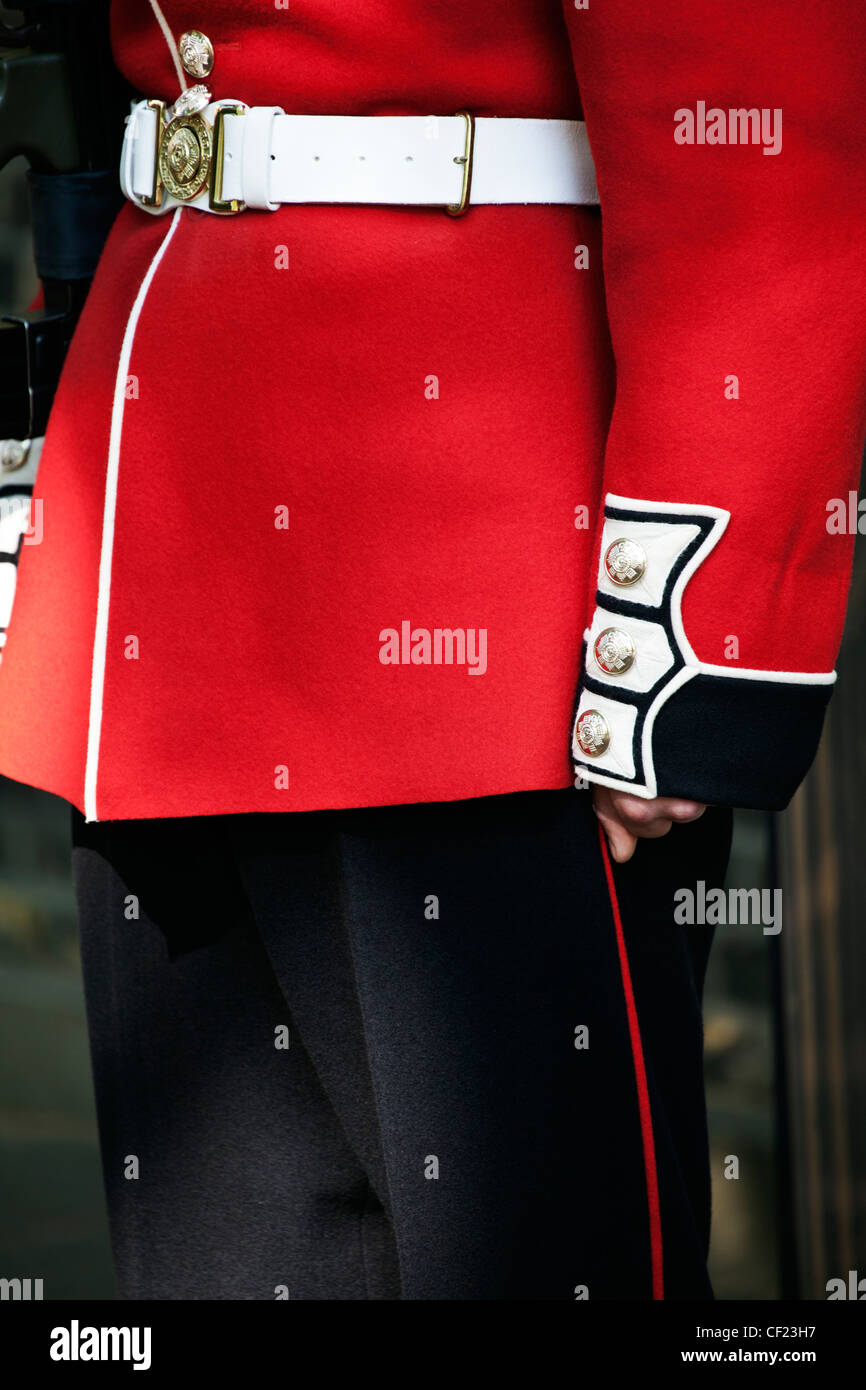 Una guardia Coldstream sul dazio in the Mall. Foto Stock