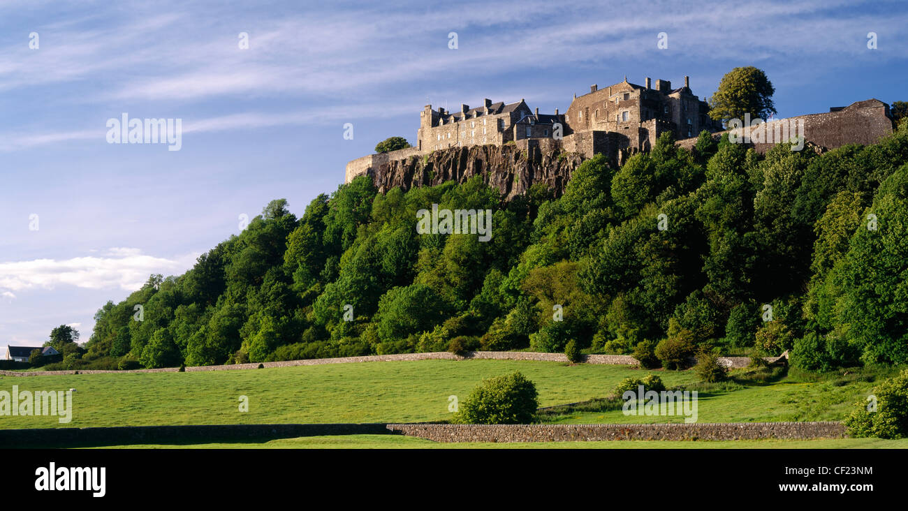 Il Castello di Stirling, Stirling, Scozia, Regno Unito. Vista panoramica dal re della Knott. Foto Stock