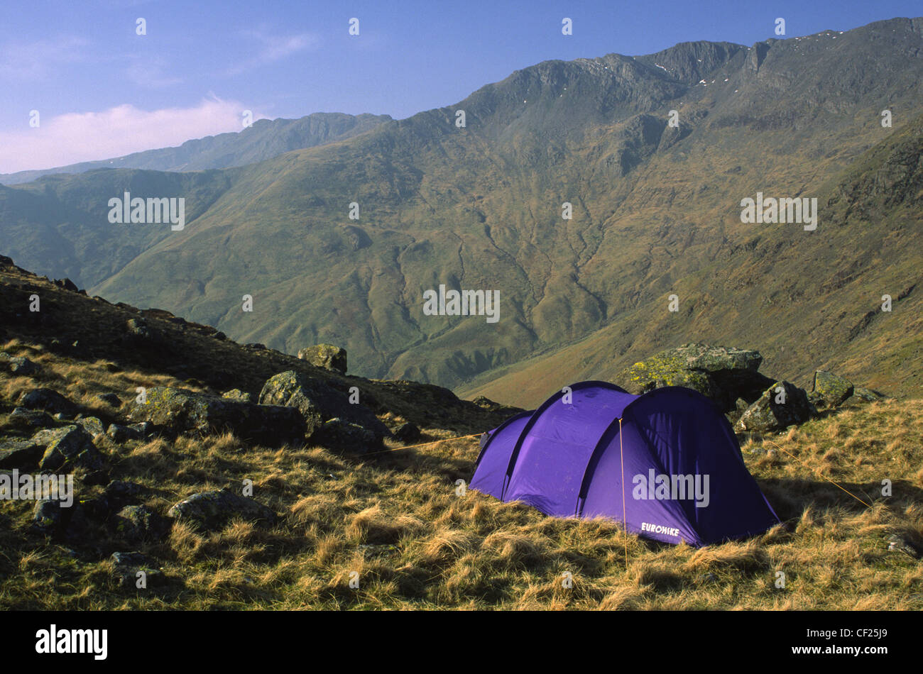 Una tenda si accamparono a Martcrag Moor. Foto Stock