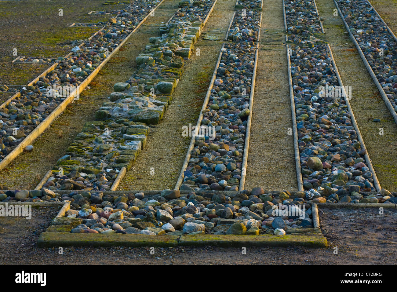 Rinvenuti i resti delle fondamenta originarie del Segedunum Roman Fort in Wallsend. Foto Stock
