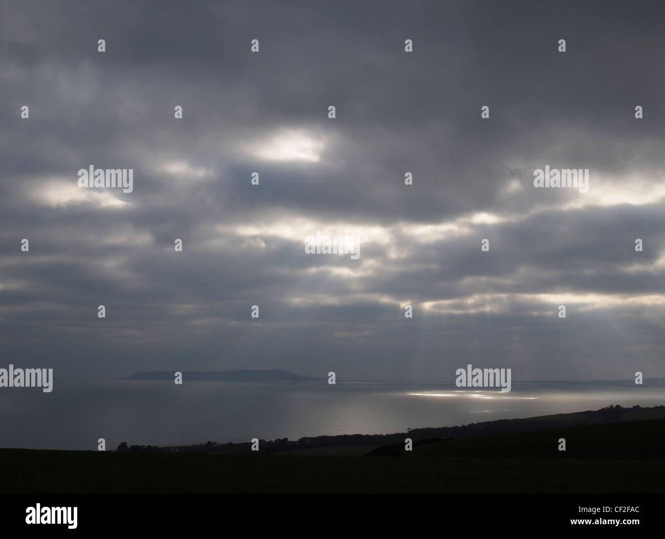 Isola di Portland da Ringstead bay, Dorset, Inghilterra Foto Stock