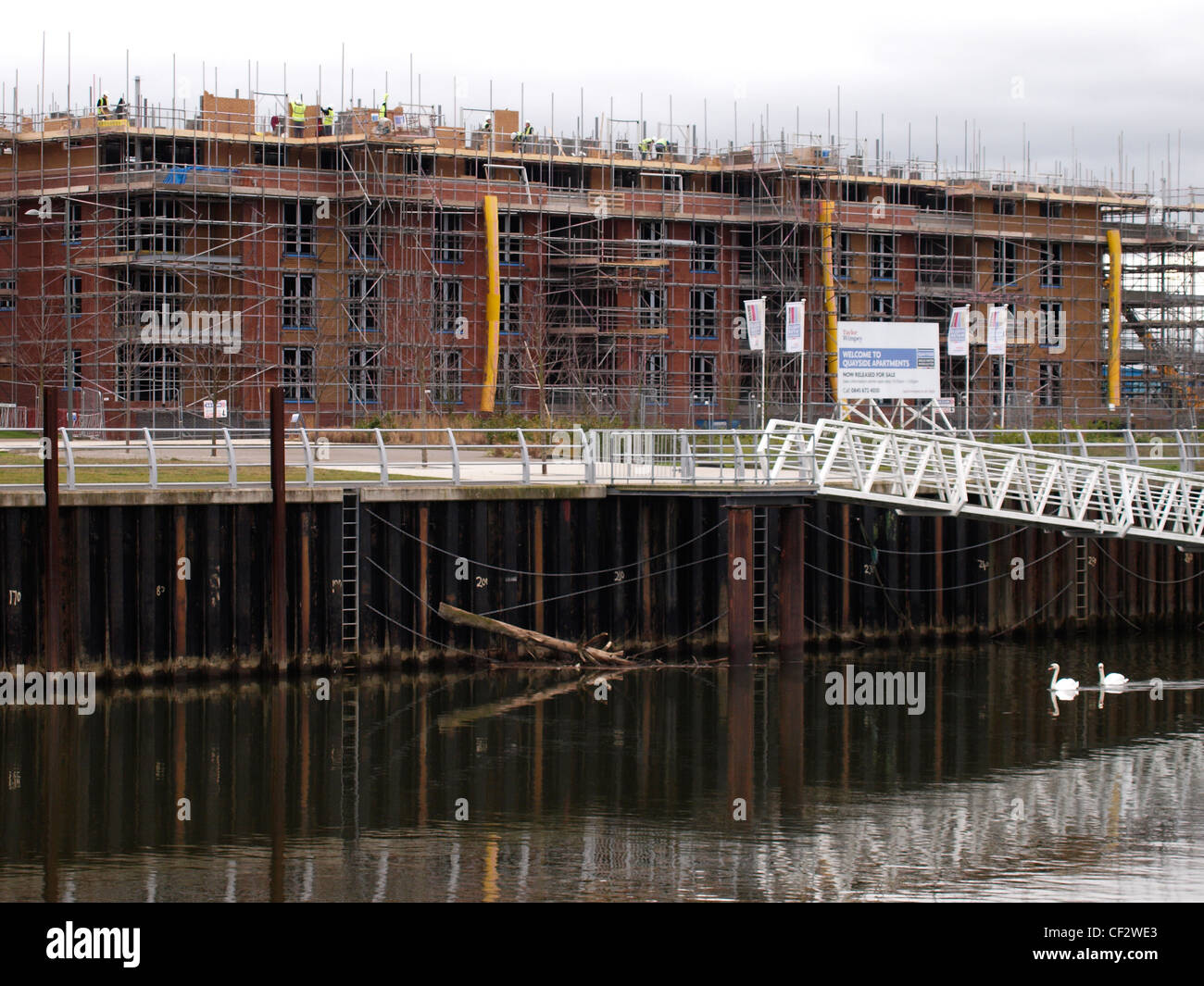 Nuovo Taylor Wimpey Quayside Appartamenti in corso di costruzione a Worcester, Regno Unito Foto Stock
