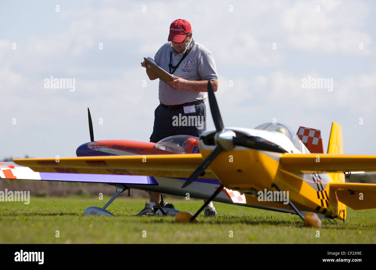 Radio modello controllato in volo in aeroplano acrobazie concorrenza a Homestead, Florida Foto Stock