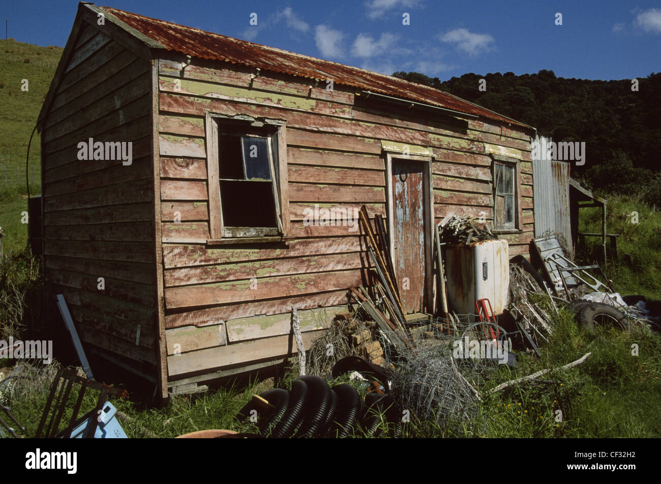 Nuova Zelanda Isola di Waiheke farm dépendance Foto Stock