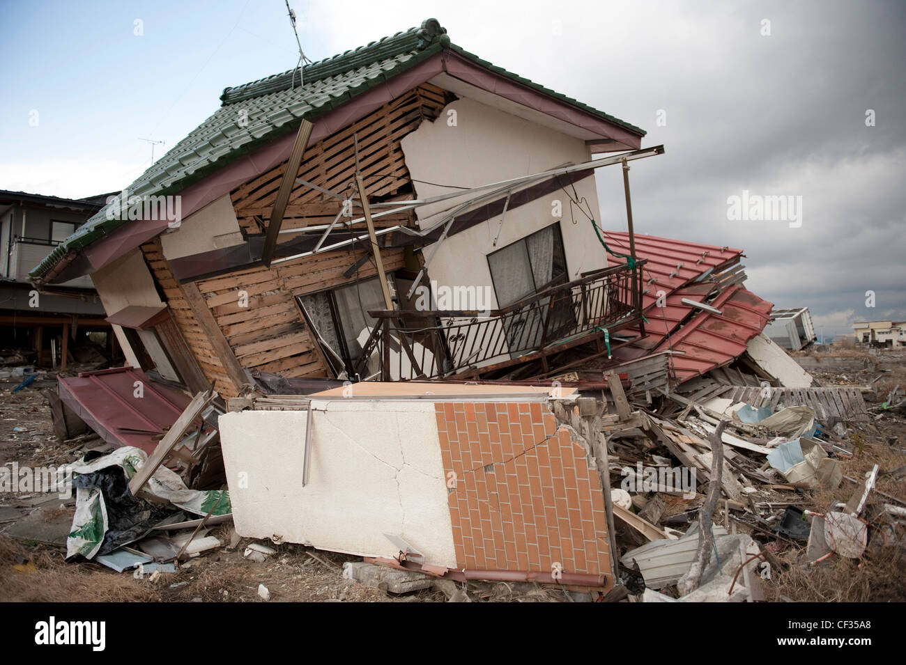 1° anniversario della giapponese tsunami approcci, tsunami i danni nella regione mayagi - ishinomaki town & Sendai. Foto Stock