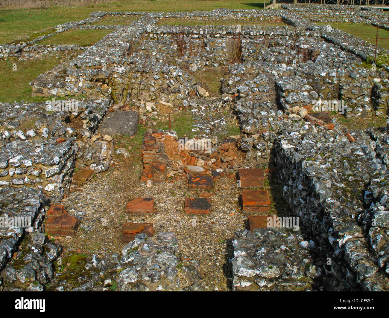 I resti di Littlecote Villa Romana, il solo completamente esposto villa composto in Gran Bretagna. Foto Stock