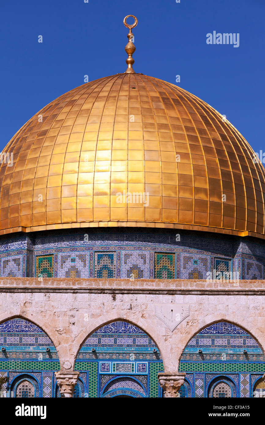 Israele, Gerusalemme,Cupola della roccia sul Monte del Tempio Foto Stock