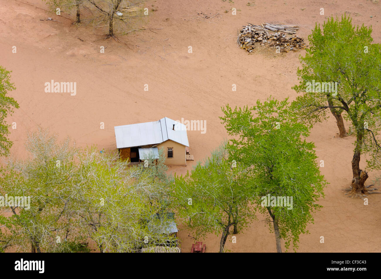 Navajo terreno coltivato nel parco nazionale di Canyon De Chelly Arizona Foto Stock