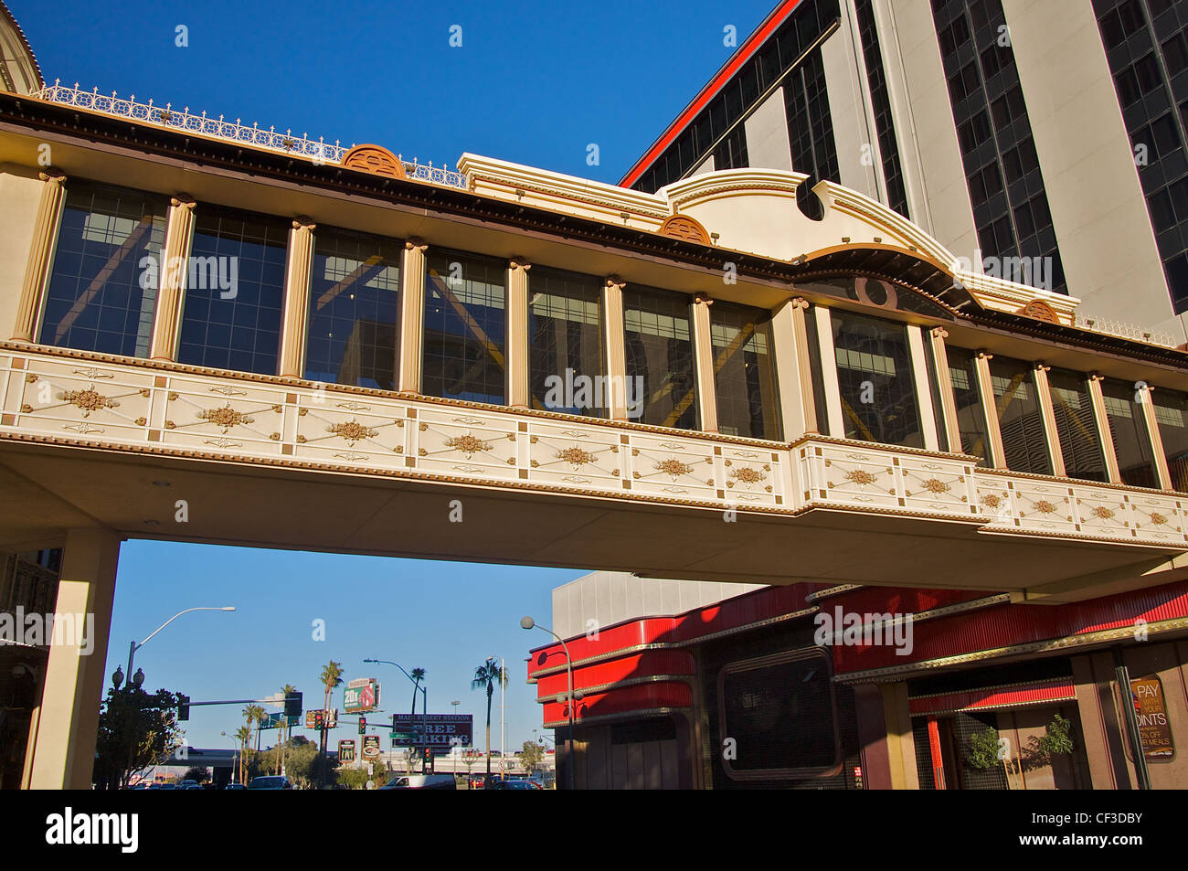 Un passaggio da Main Street Station Hotel and Casino che collegano gli edifici nel centro di Las Vegas Foto Stock