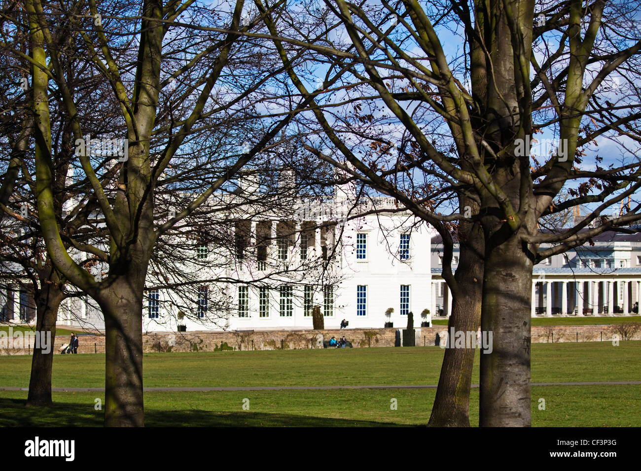 Queen's house attraverso il parco di Greenwich Foto Stock