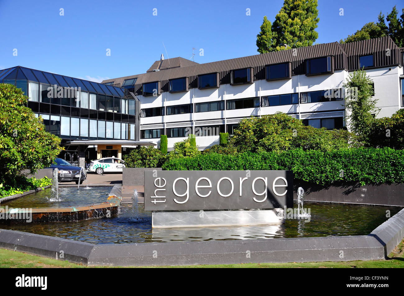 L'Hotel George, il Park Terrace, Christchurch, regione di Canterbury, Nuova Zelanda Foto Stock