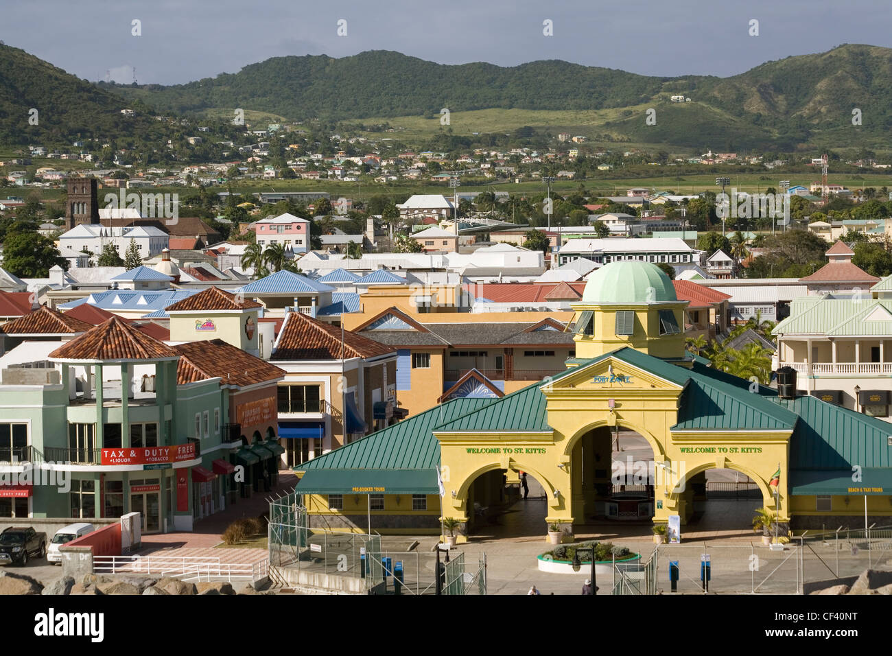 Caraibi St.Kitts, Basseterre & porto di Zante Foto Stock