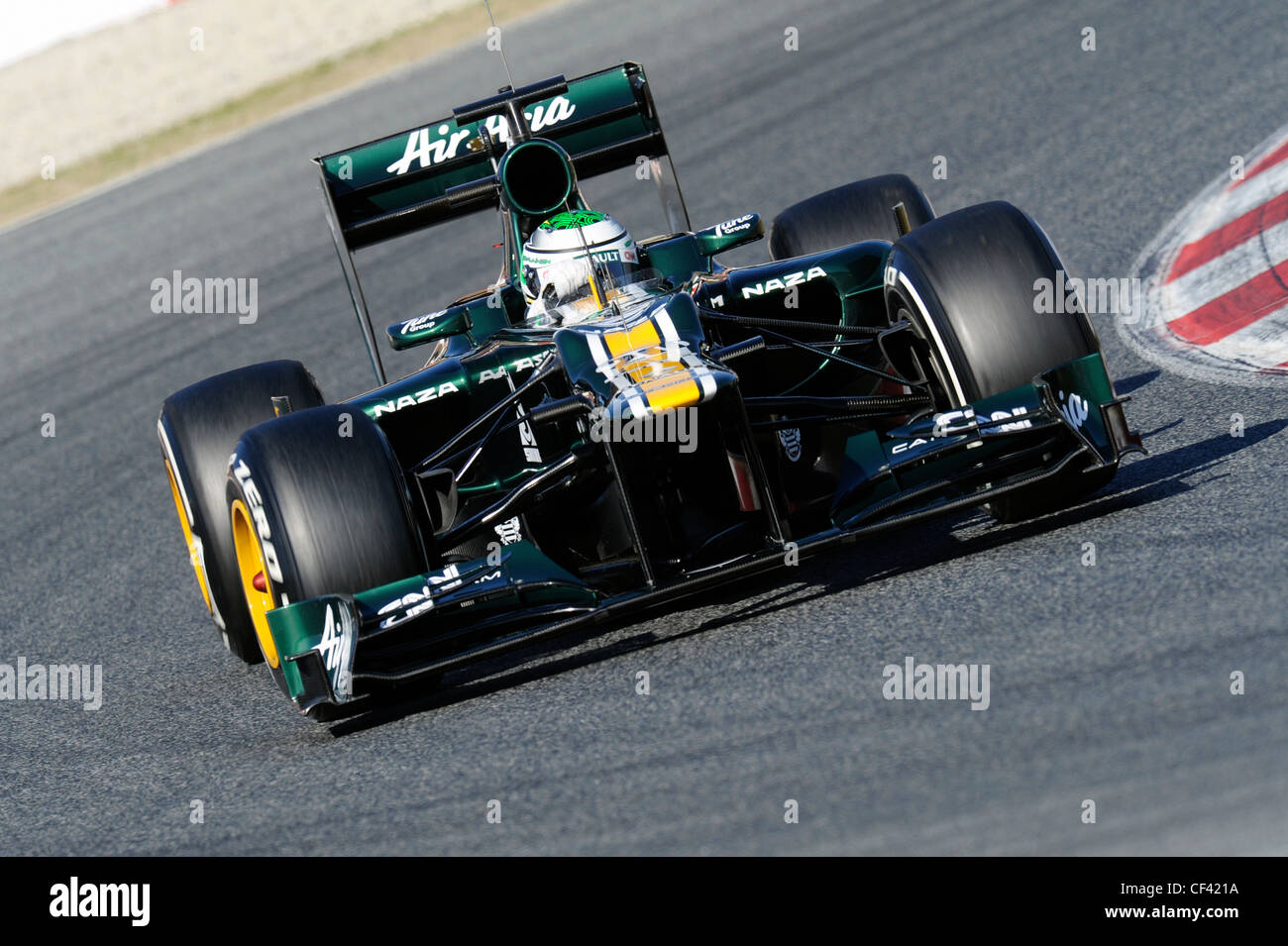 Heikki Kovalainen (FIN), Caterham F1 Team-Renault CT-01, Formula 1 sessioni di test nei pressi di Barcellona nel mese di febbraio 2012. Foto Stock