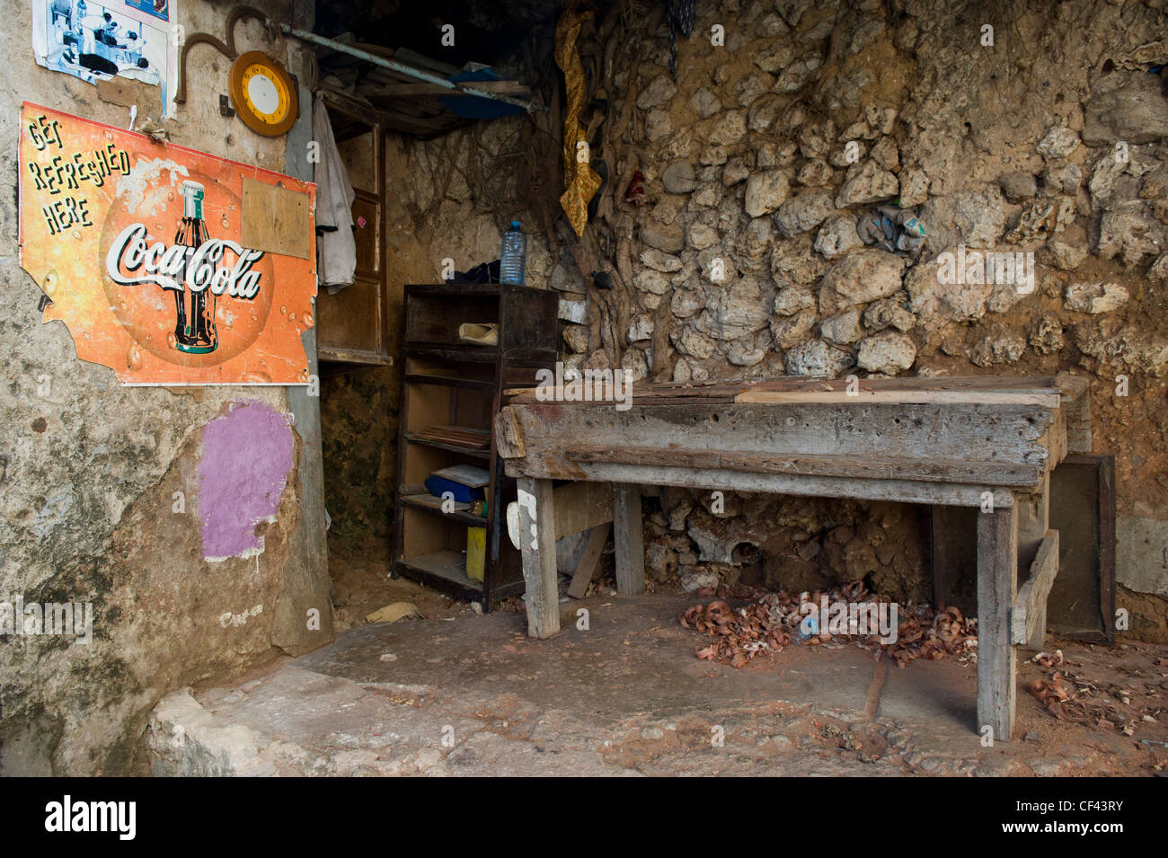 Bottega del falegname in Stone Town Zanzibar Tanzania Foto Stock
