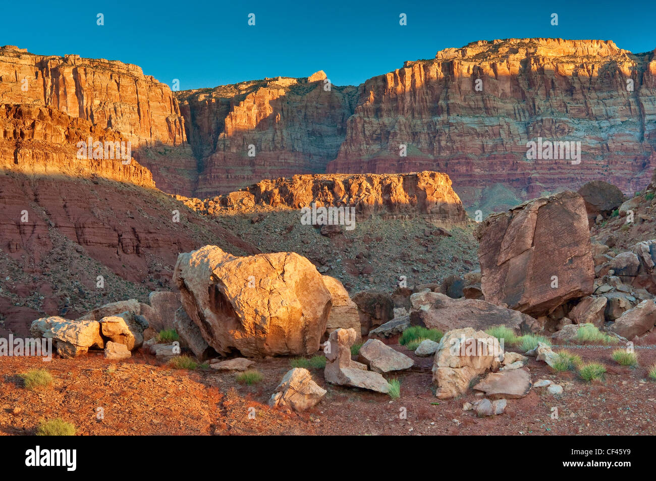 Scarpata dell'altopiano di Paria in lontananza al monumento nazionale delle scogliere di Vermilion, Arizona, Stati Uniti Foto Stock