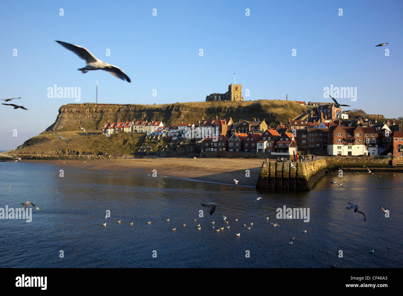 Una vista in direzione di Whitby. Foto Stock