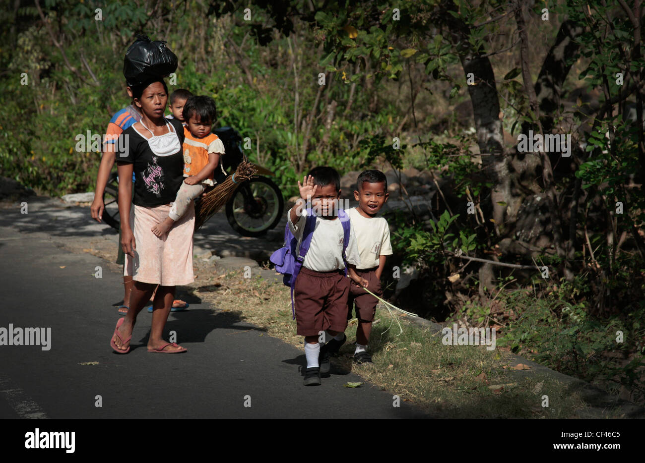 Scuola Balinese bambini, Bali, Indonesia Foto Stock