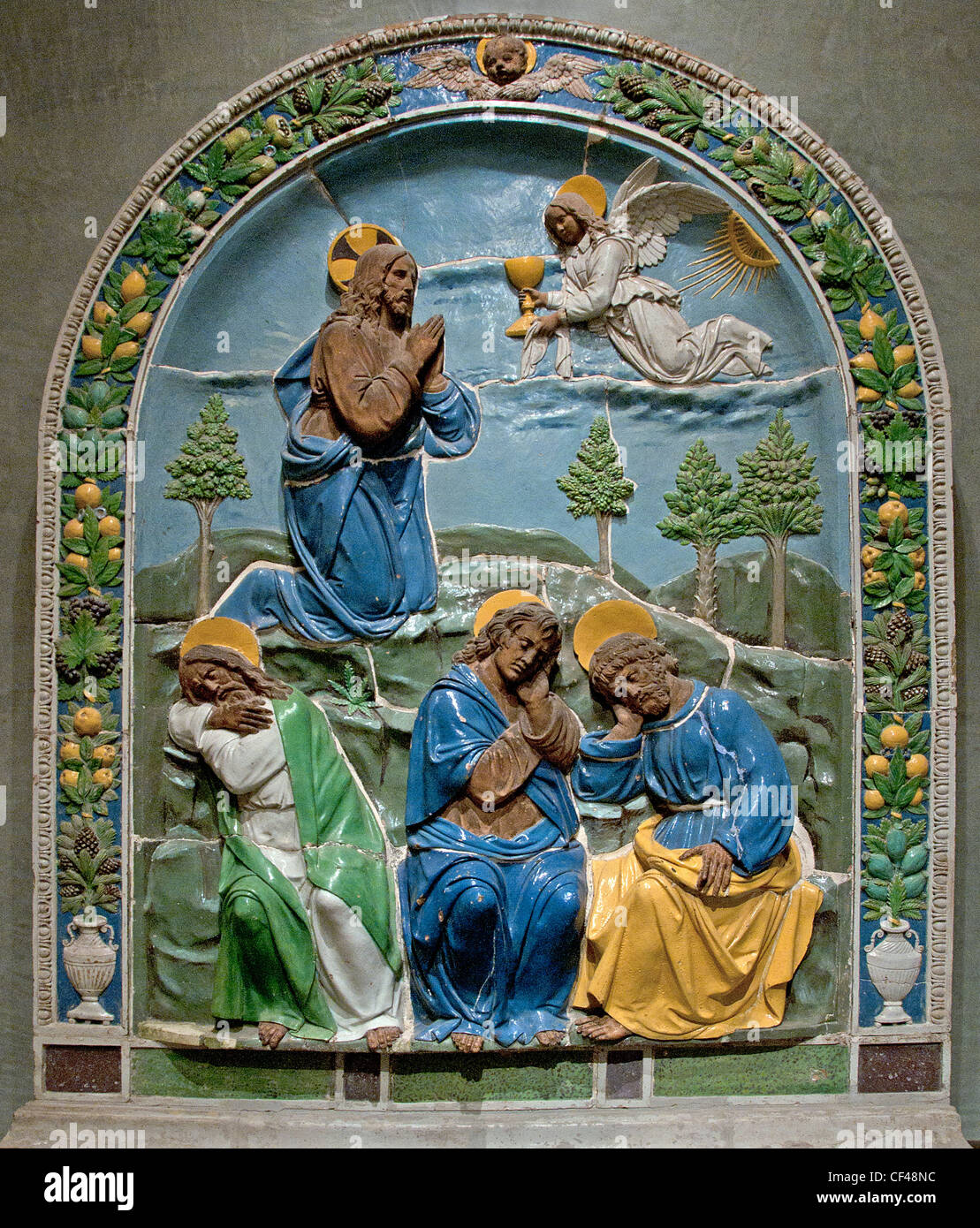 Le Christ au mont des Oliviers Cristo sul monte degli Ulivi Lucca della Robbia Italiano 1475-1548 Italia Firenze Foto Stock