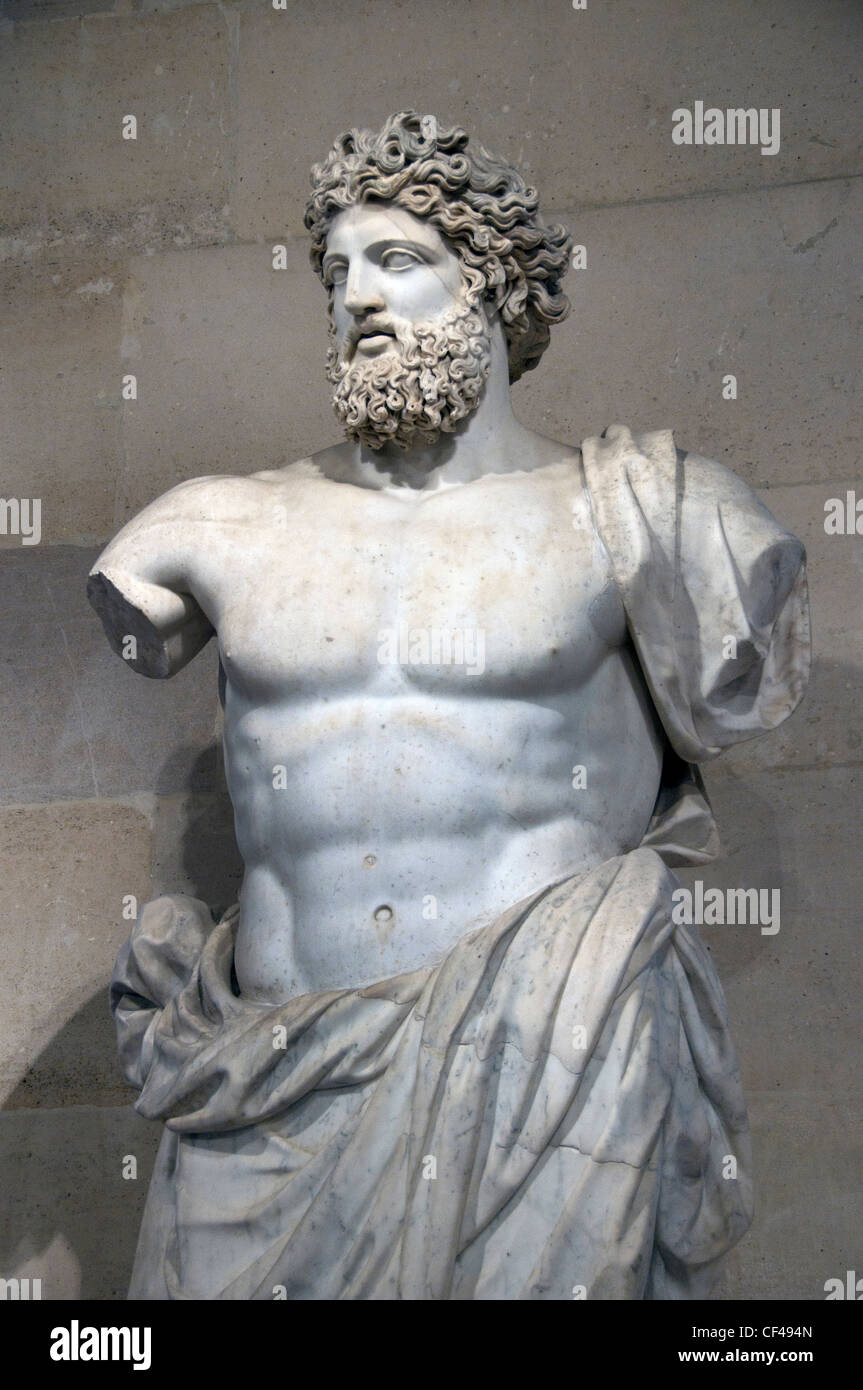 Zeus noto come Giove di Versailles 2 Cent romano di annunci trovati 1525 Porta del Popolo Roma dato nel 1623 a Luigi XIV Re di Francia Foto Stock