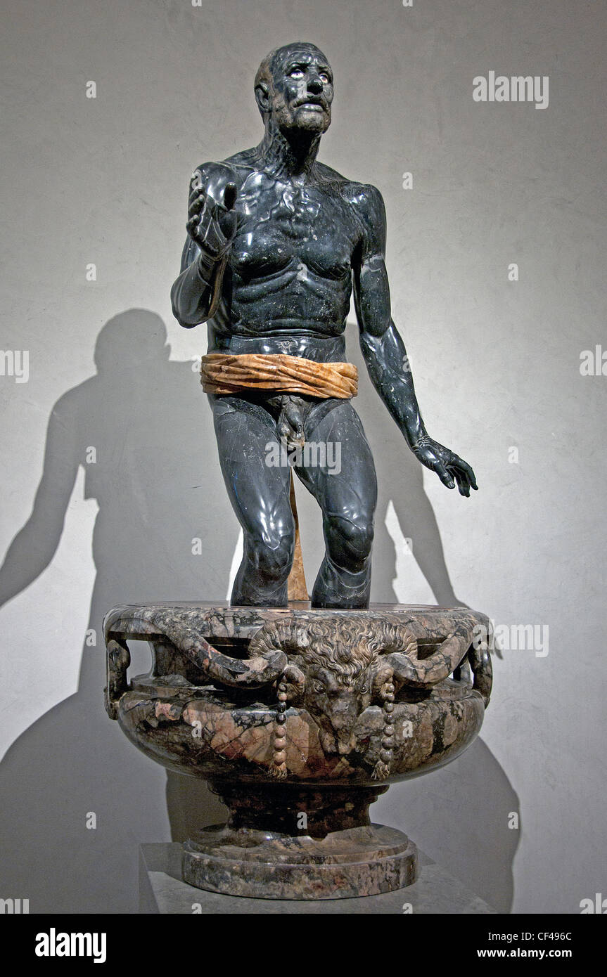 Vecchio Pescatore noto come Seneca morendo 2 Cent AD romana in marmo nero e alabastro da Roma collezione Borghese Foto Stock