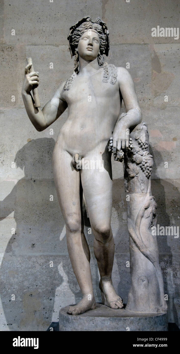 Raccolta di Bacco Richelieu Statua di Dioniso II sec. D.C. Roman le braccia e le gambe sono state restaurate nel settecento ha trovato in Italia Foto Stock