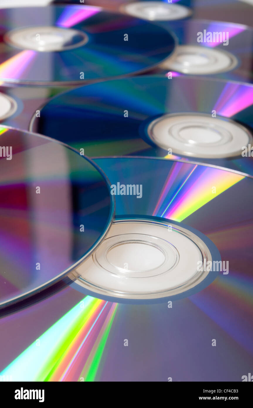 Sfondo di molti CD lucido Compact Disc Foto Stock