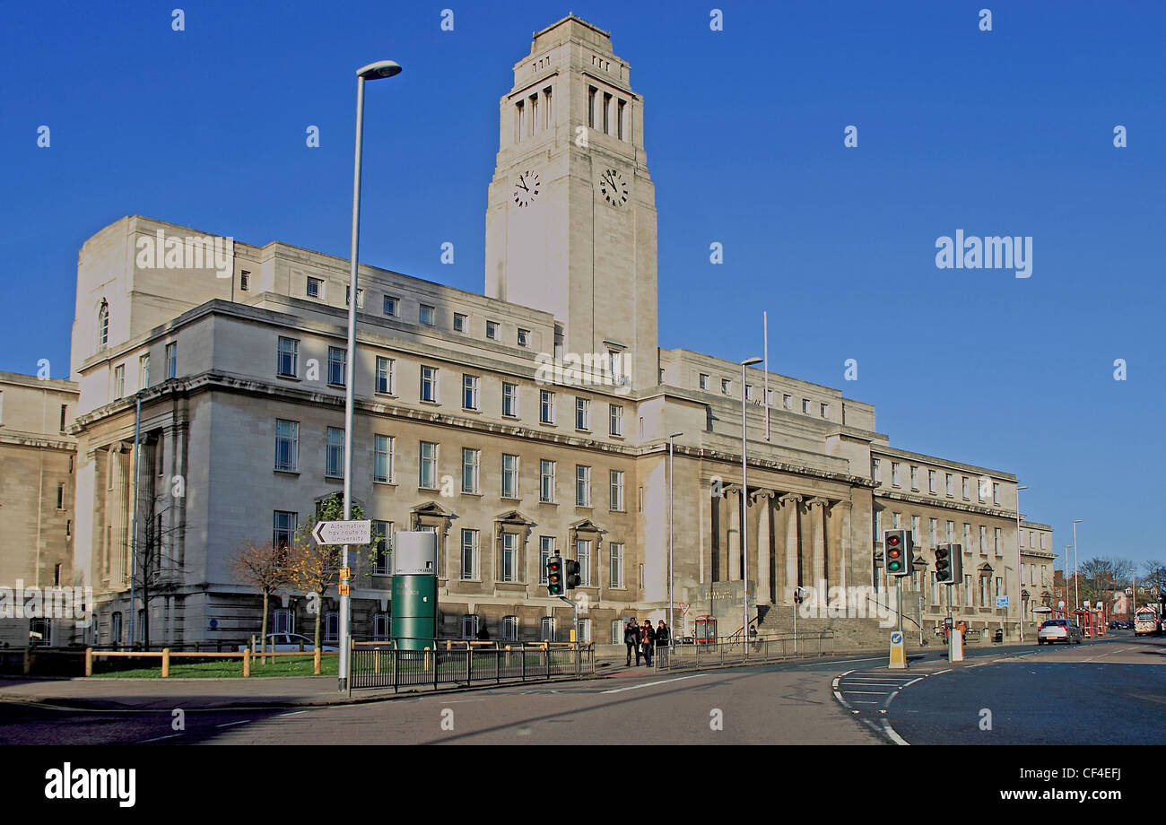 Università di Leeds entrata principale Foto Stock