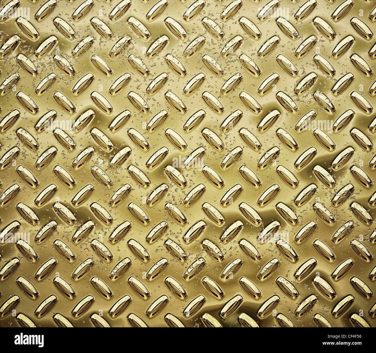 Un grande foglio di oro irruvidita battistrada o placchetta diamantata Foto Stock