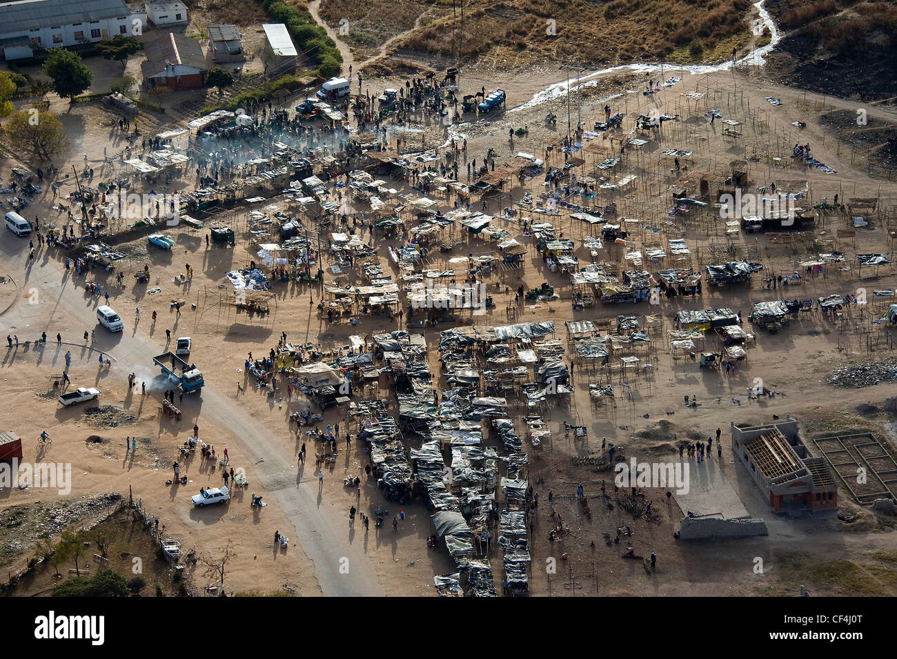 Vedute aeree di aree rurali in Zimbabwe Foto Stock