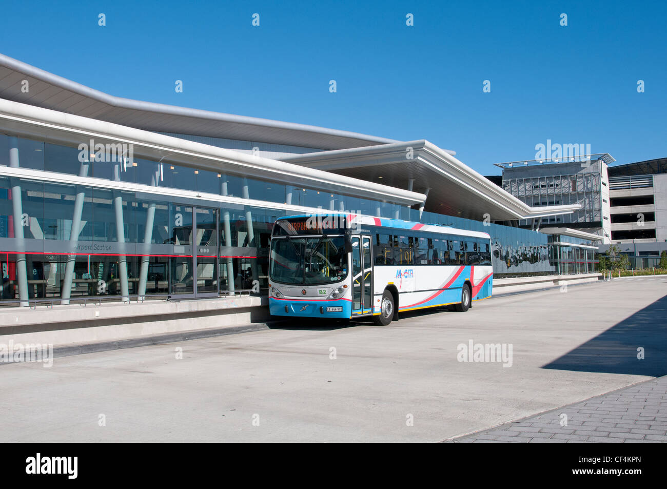 La mia società Citi autobus navetta dell'aeroporto Aeroporto Internazionale di Città del Capo Sud Africa Foto Stock