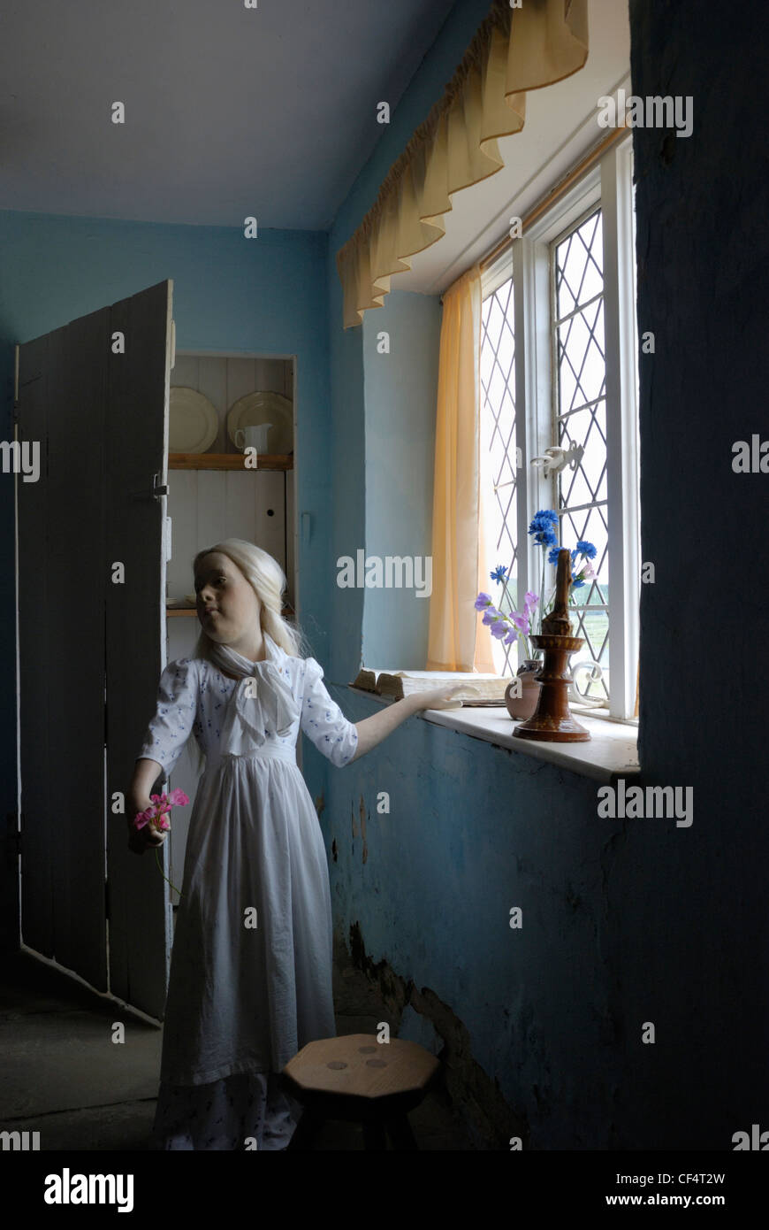 All'interno del Shipwright's Cottage in Buckler è rigido e una popolare attrazione presso il villaggio marittimo che mostra come gli abitanti di un villaggio di vissuto e Foto Stock