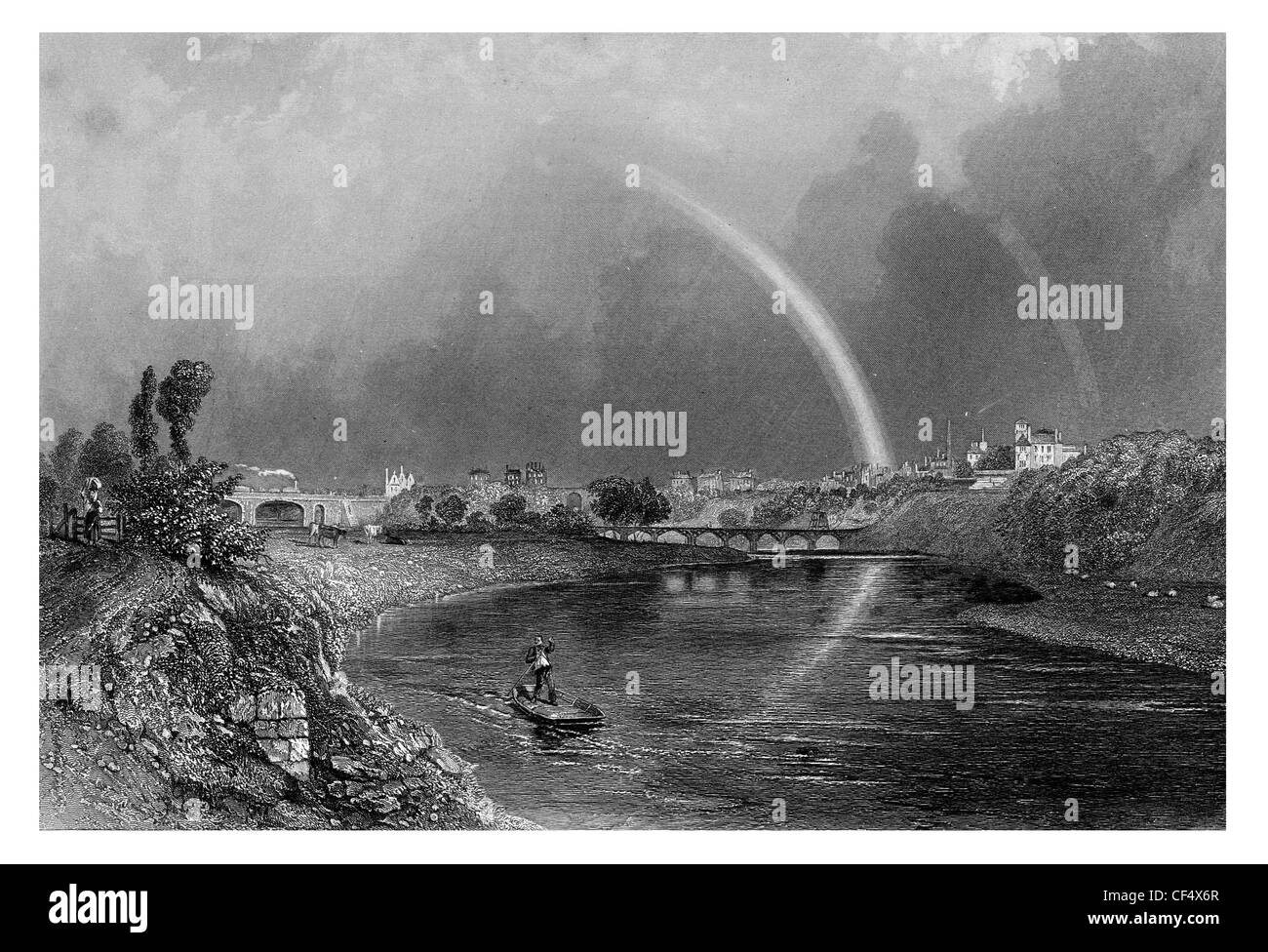 Preston fiume Ribble estuary Lancashire 1867 Foto Stock
