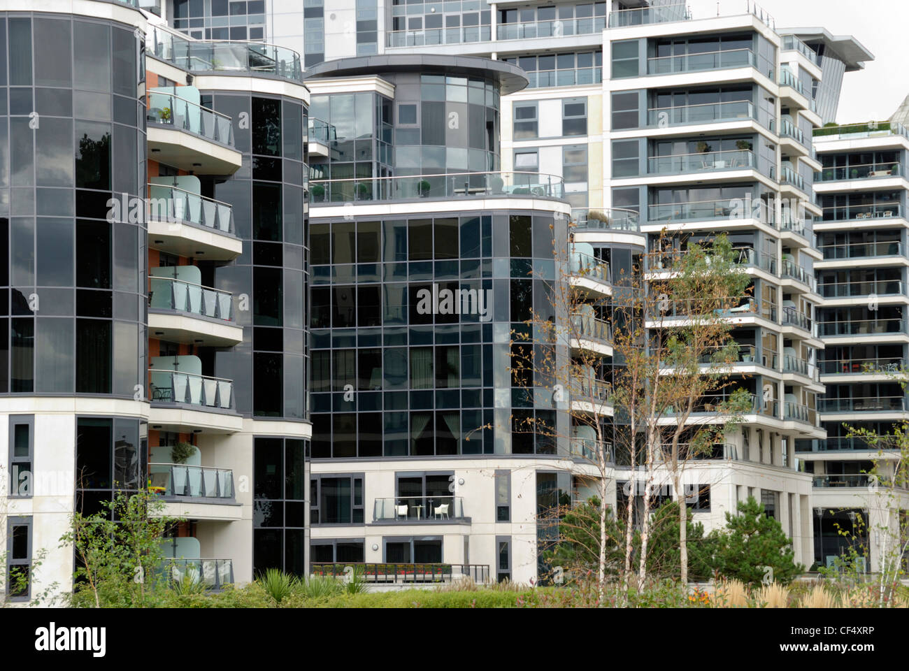 Appartamenti a Imperial Wharf, una nuova zona residenziale di sviluppo riverside a Fulham. Foto Stock