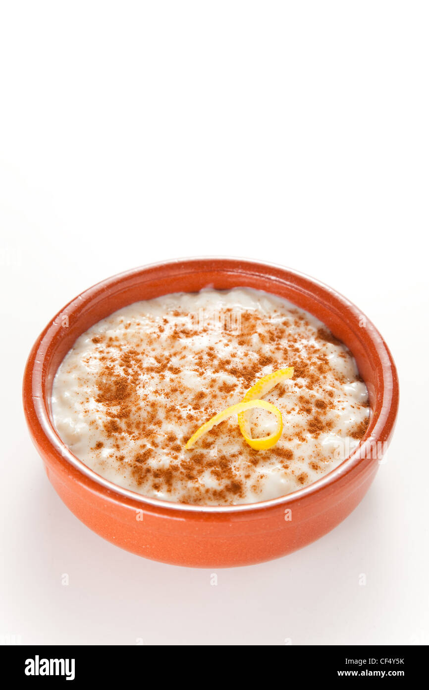Gustosa cannella budino di riso dolce Foto Stock
