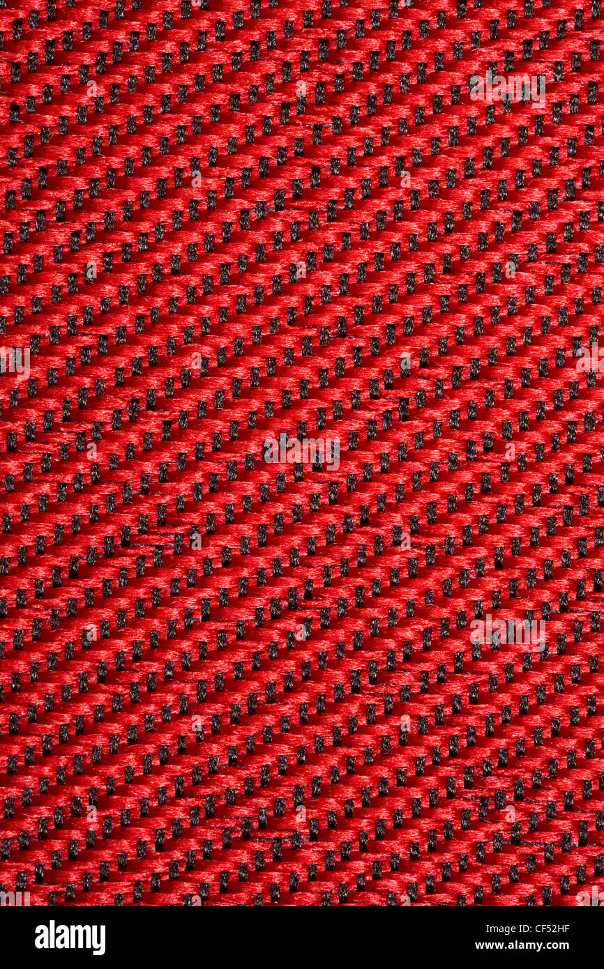 Rosso tessuto tessiturali, pattern in diagonale Foto Stock