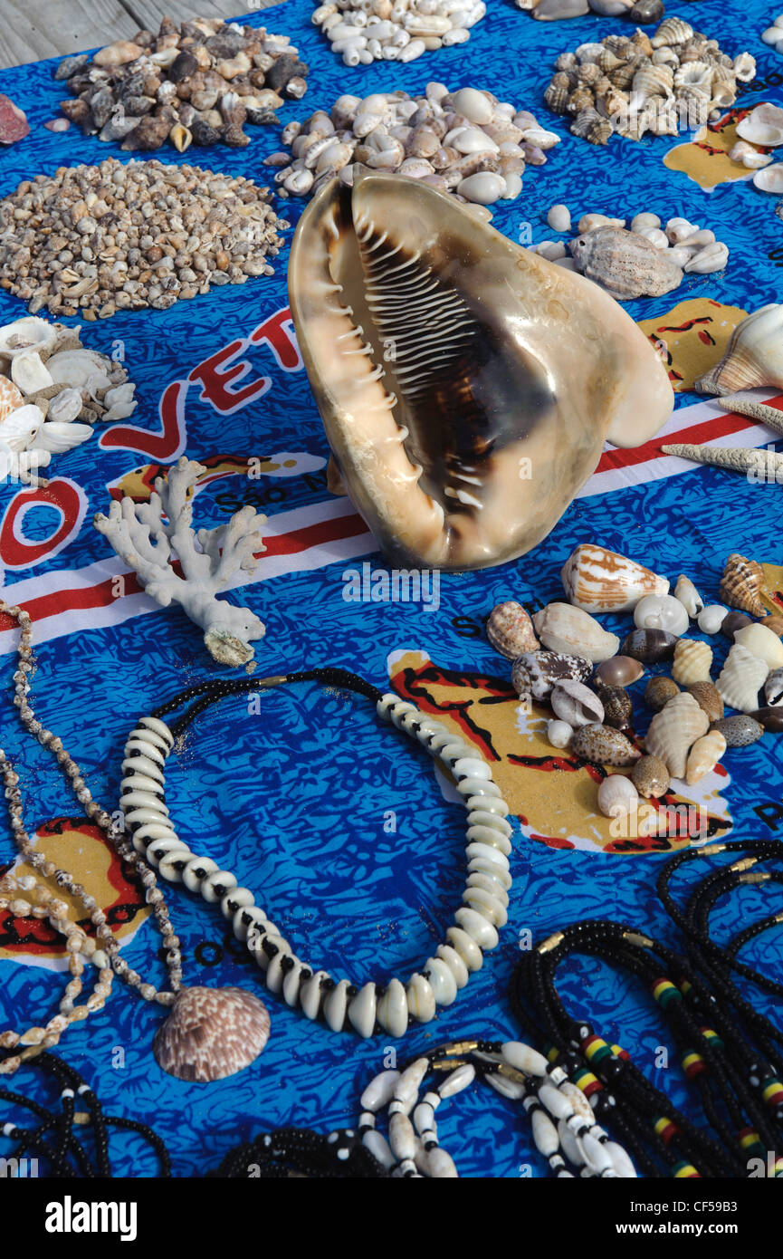 Negozio di souvenir in Santa Maria, Isola di Sal, Isole di Capo Verde, Africa Foto Stock